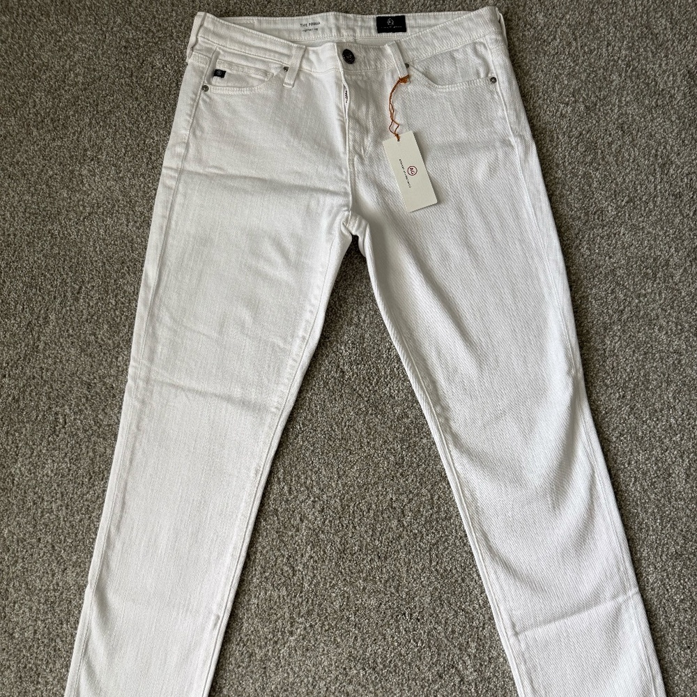 AG Adriano Goldschmied Prima White Cigarette Ankle Jeans - NWT - Size 27